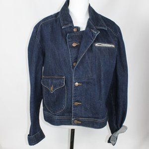 NOBODY Jean Jacket Woman Size Medium Dark Blue Selvage Model: MJ5417 Buttons